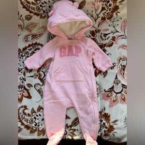 GAP Light Pink Baby Footie with Hood
